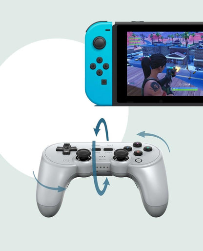 Simple Pure White Bluetooth Joystick Gamepad Controller Compatible With PC Monitor Laptop Tablet