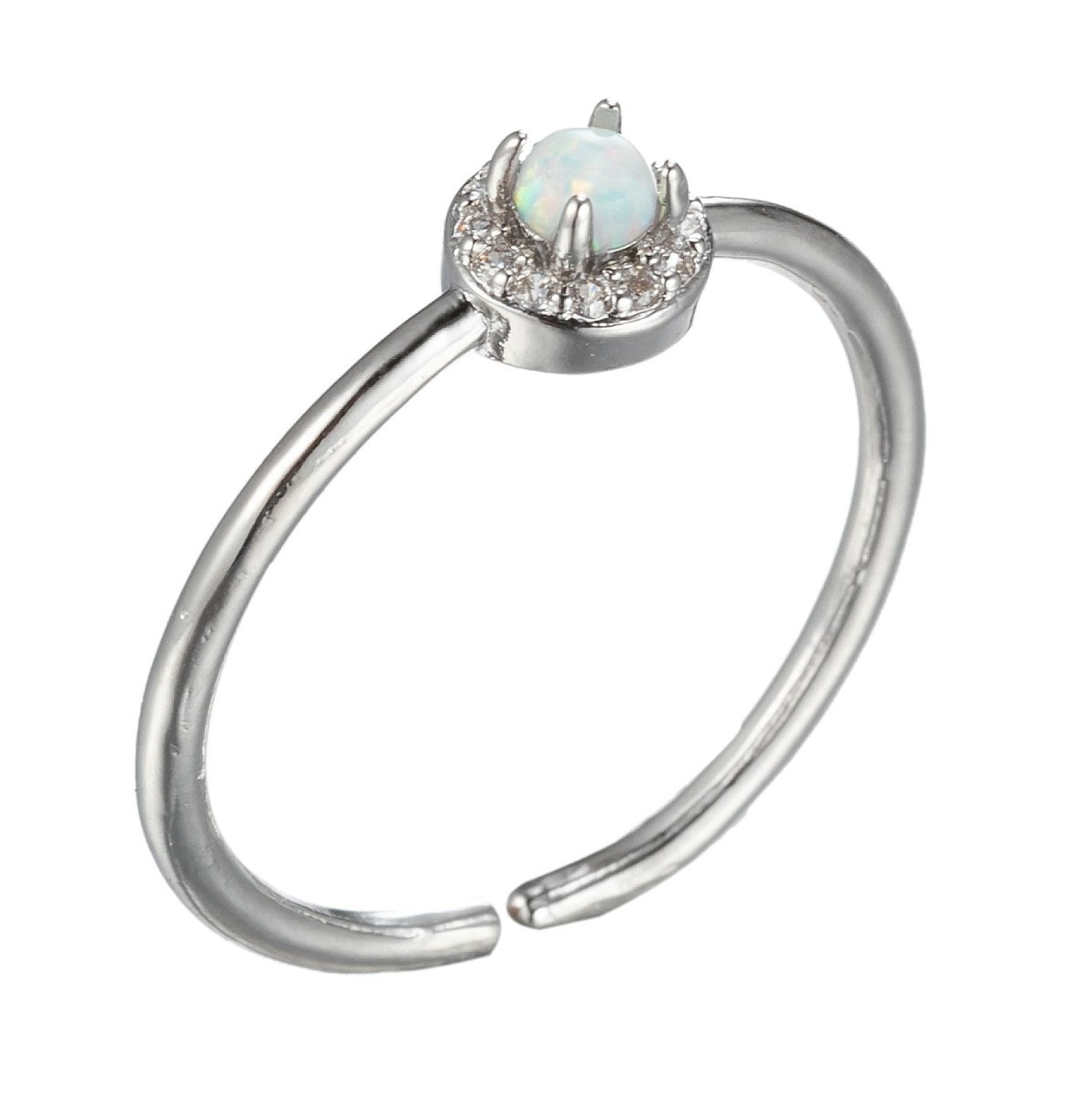 Simple Ring, Opal Ring, Blue Opal Tiny Ring, Opal Gemstone Ring, Promise Ring, Solitaire Ring, Engagement Ring O-827~O-830