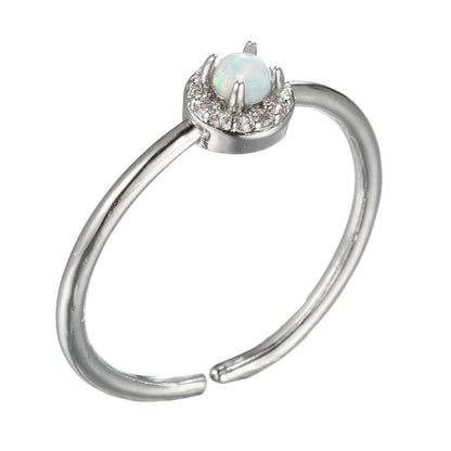 Simple Ring, Opal Ring, Blue Opal Tiny Ring, Opal Gemstone Ring, Promise Ring, Solitaire Ring, Engagement Ring O-827~O-830