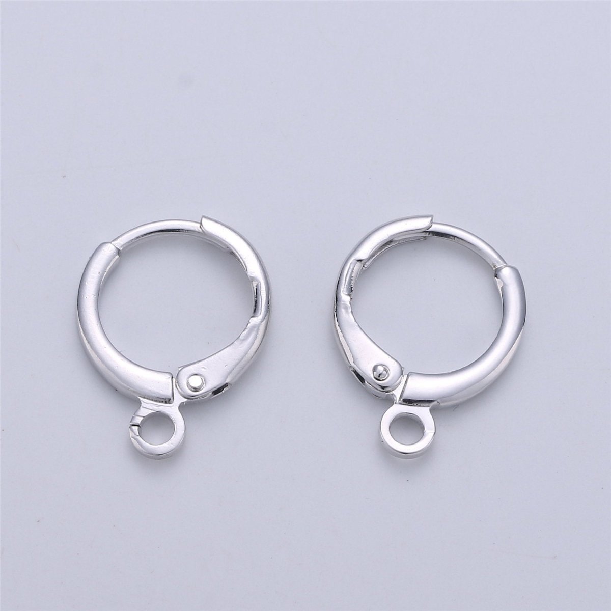 Simple Round 10mm One Touch Earring jewelry Making, Earring supplies 24K Gold Filled huggie hoop earring K-338 K-339 L-087 L-088