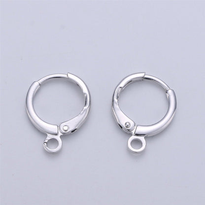 Simple Round 10mm One Touch Earring jewelry Making, Earring supplies 24K Gold Filled huggie hoop earring K-338 K-339 L-087 L-088
