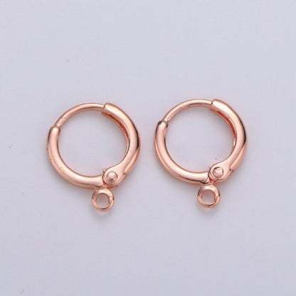 Simple Round 10mm One Touch Earring jewelry Making, Earring supplies 24K Gold Filled huggie hoop earring K-338 K-339 L-087 L-088