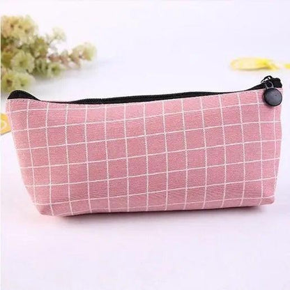 Simple Striped Color Design Pencil Cases For Students Retro Large Capacity Stationery School Pouch