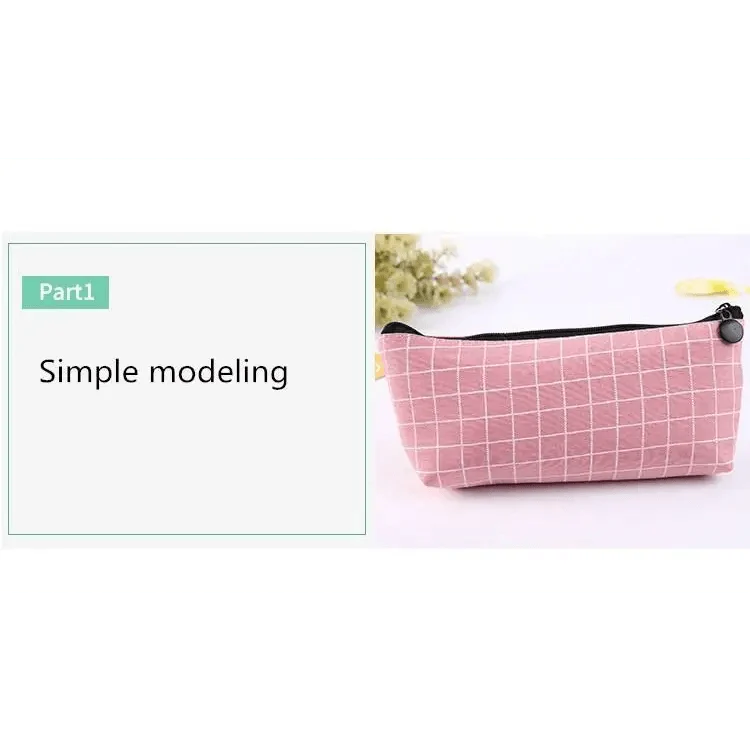 Simple Striped Color Design Pencil Cases For Students Retro Large Capacity Stationery School Pouch