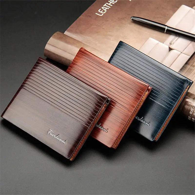 Simple Thin Leather Card Holders Vintage Brown Small Men Business Wallets Classic Design Wallets For Men