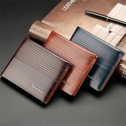 Simple Thin Leather Card Holders Vintage Brown Small Men Business Wallets Classic Design Wallets For Men