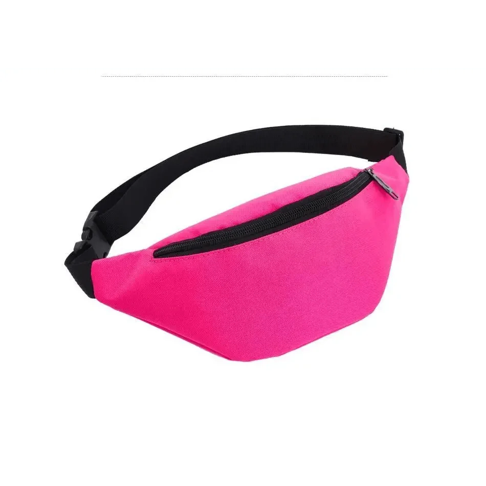 Simple Waterproof Chest Bag Unisex Fanny Pack Ladies Waist Pack Black Retro Style Women&