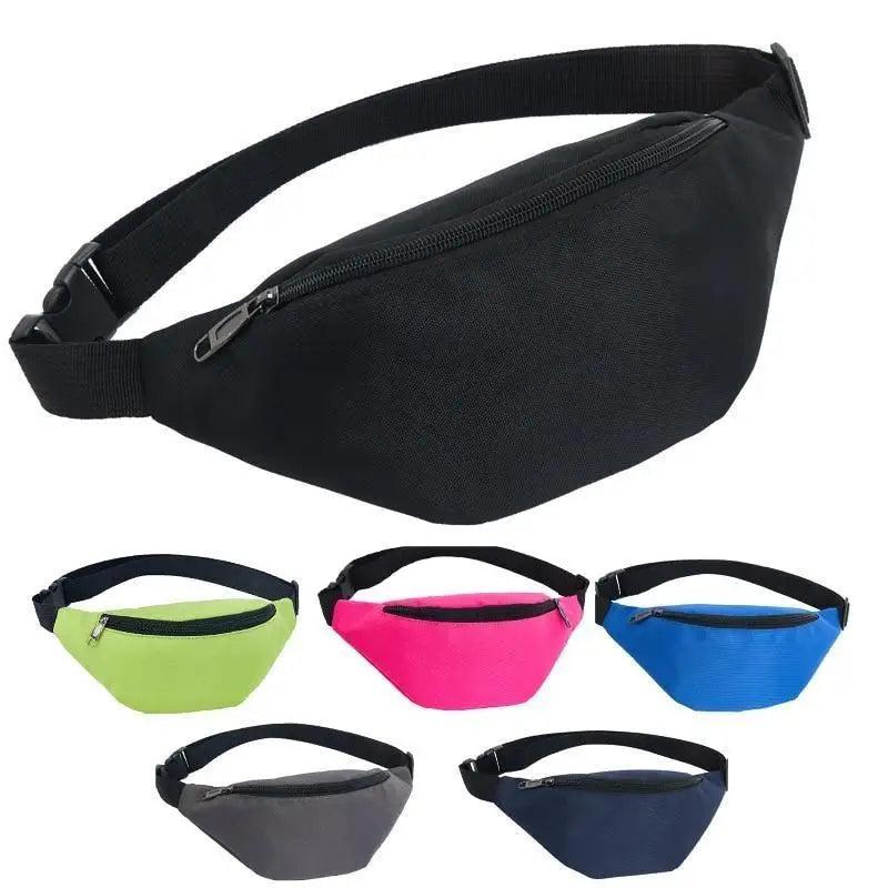 Simple Waterproof Chest Bag Unisex Fanny Pack Ladies Waist Pack Black Retro Style Women&