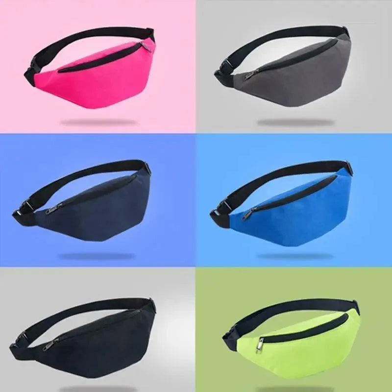 Simple Waterproof Chest Bag Unisex Fanny Pack Ladies Waist Pack Black Retro Style Women&