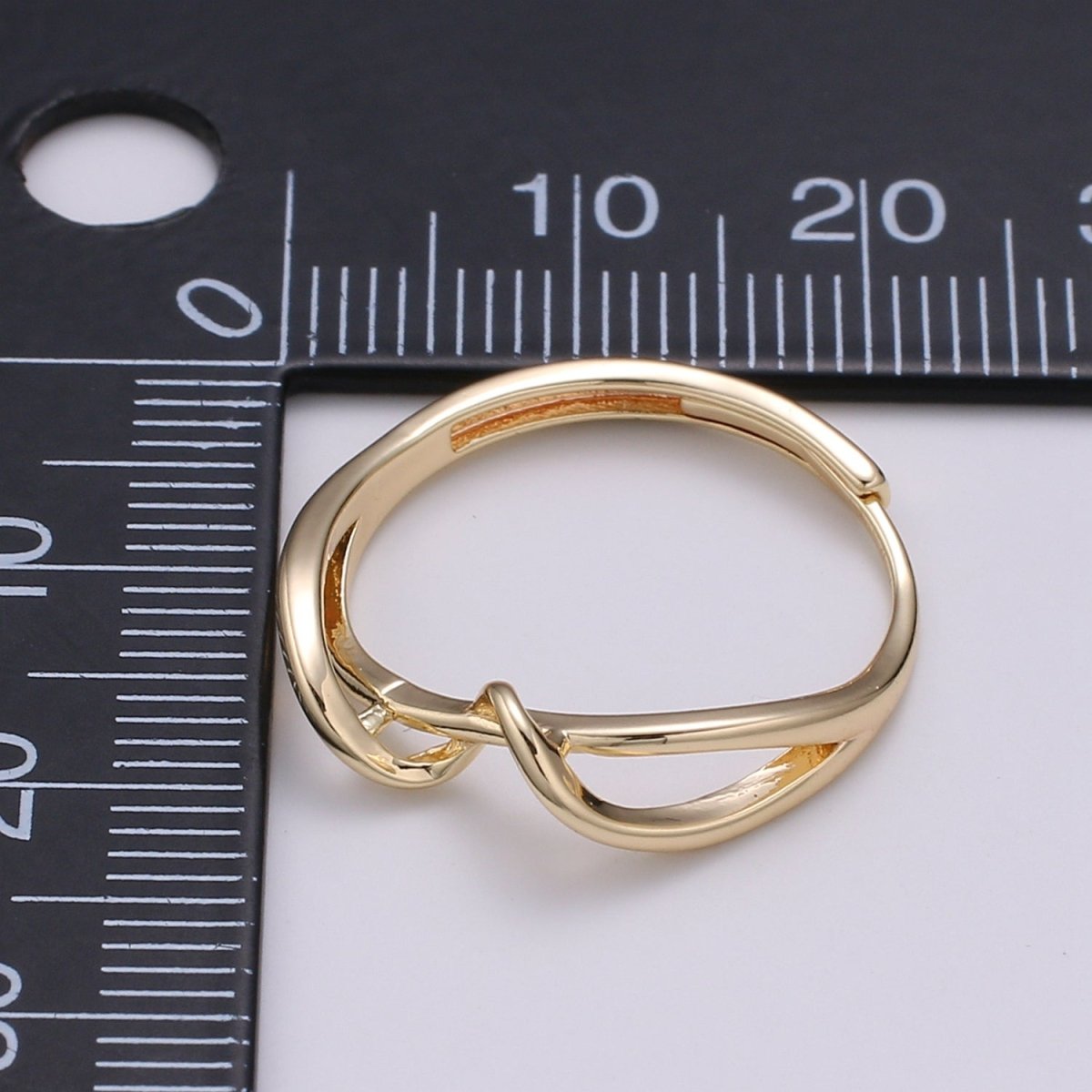 Simple Wave Gold Filled adjustable Ring R-250