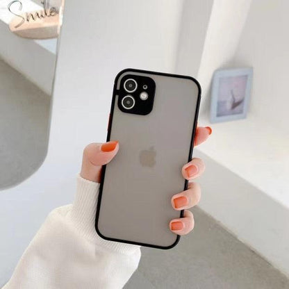 Simple White Camera Shockproof Silicone Phone Case For iPhone 13 Pro Max 14 Pro Protect Cover For Men Modern Translucent Back Cover Mobile case Compatible with iPhone