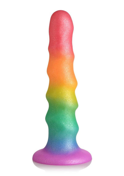 Simply Sweet Zigzag Rainbow Vibrant Playful Dildo