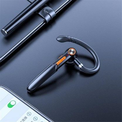 Single Wireless Bluetooth 5.0 Headset Handsfree HIFI Fingerprint Touch Hanging Ear Earphone for iPhone Waterproof Earpiece Ear Wireless Bluetooth Sport Headphones