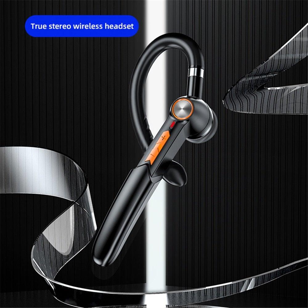 Single Wireless Bluetooth 5.0 Headset Handsfree HIFI Fingerprint Touch Hanging Ear Earphone for iPhone Waterproof Earpiece Ear Wireless Bluetooth Sport Headphones