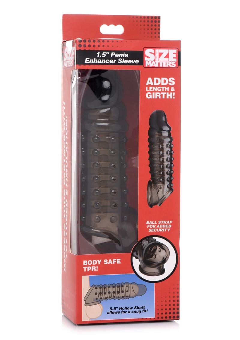 Size Matters 1.5 Inch Penis Enhancer Sleeve Secure Pleasure Fit