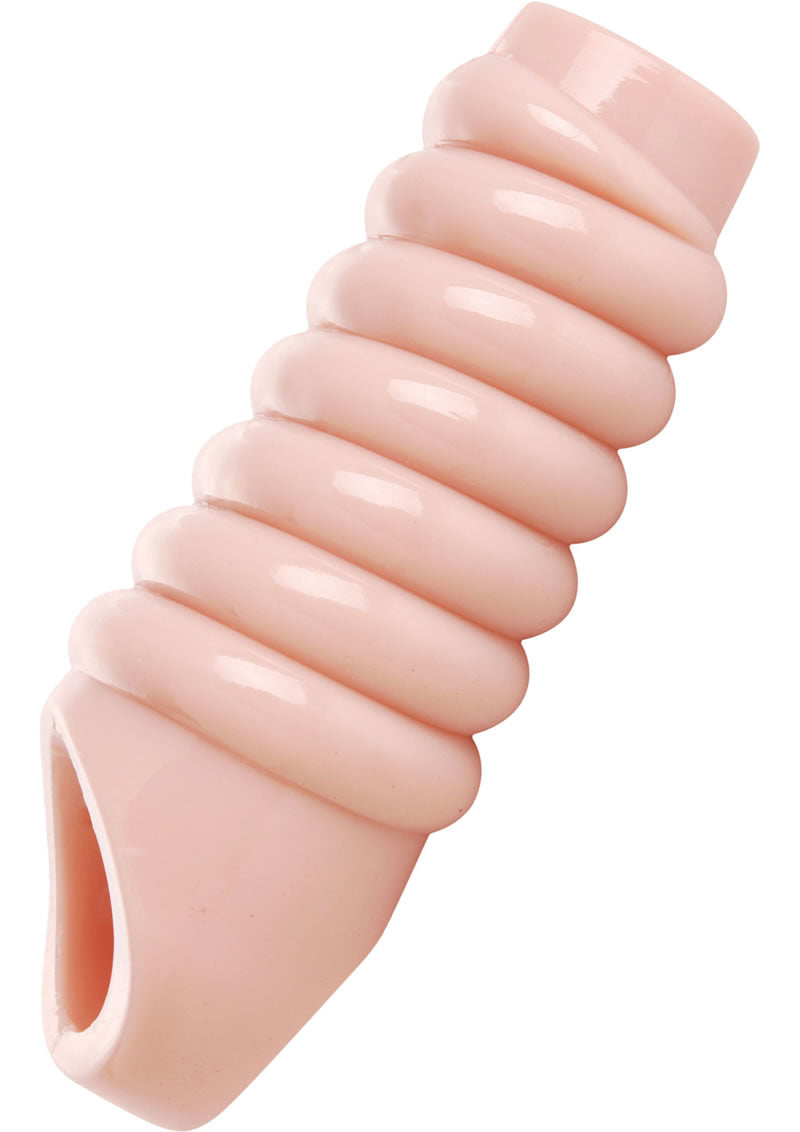 Size Matters Really Ample Ribbed Penis Enhancer Sheath