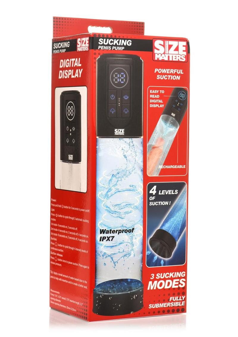 Size Matters Rechargeable Silicone Penis Pump with Digital Display