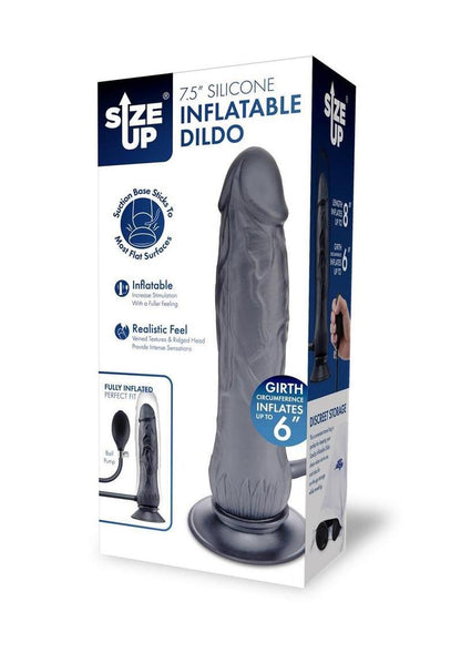 Size Up Silicone Ripple Inflatable Dildo