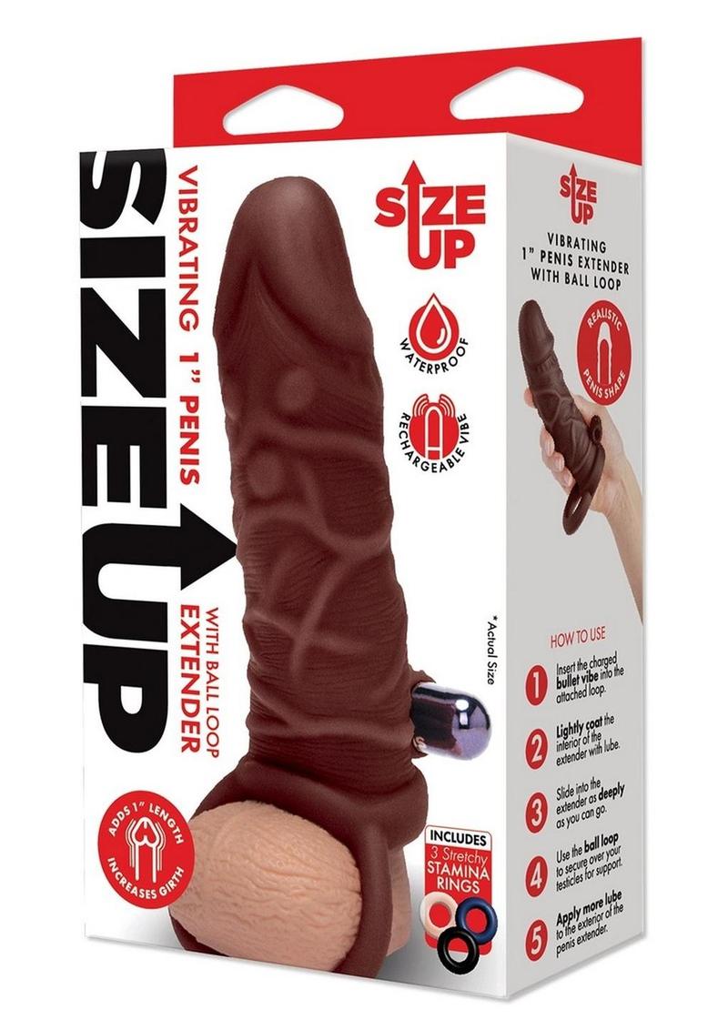 SIZE UP Vibrating Realistic Penis Extender
