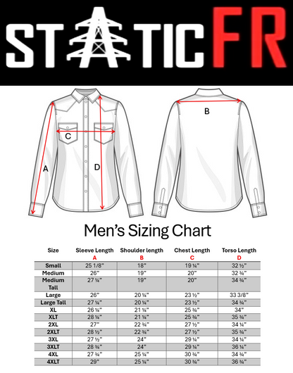 FR Pearl Snap Work Shirt - Royal Blue - With U.S Flag
