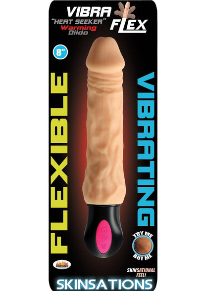 Skinsations Vibra Flex Heat Seeker Warming Dildo 8 Inch Vibrator