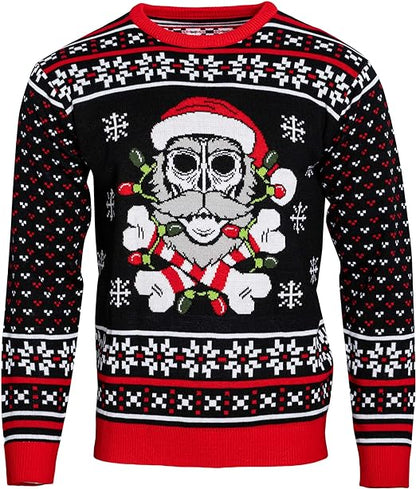 Skull Santa Claus Bones Lights/Snowflakes Ugly Christmas Sweater