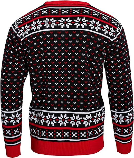 Skull Santa Claus Bones Lights/Snowflakes Ugly Christmas Sweater