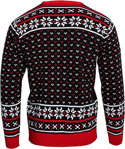 Skull Santa Claus Bones Lights/Snowflakes Ugly Christmas Sweater