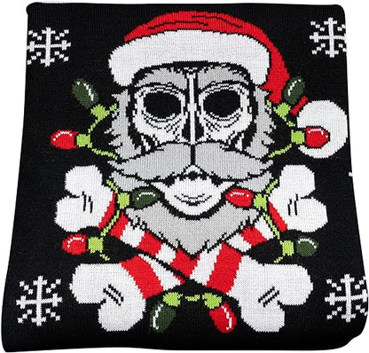 Skull Santa Claus Bones Lights/Snowflakes Ugly Christmas Sweater