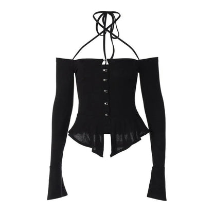 Off Shoulder Long Sleeve T-shirts