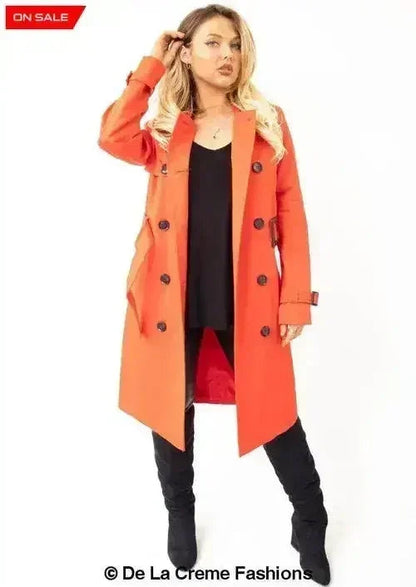 Double-Breasted Trench Coat - UK Made Polyester Blend | Femstylo
