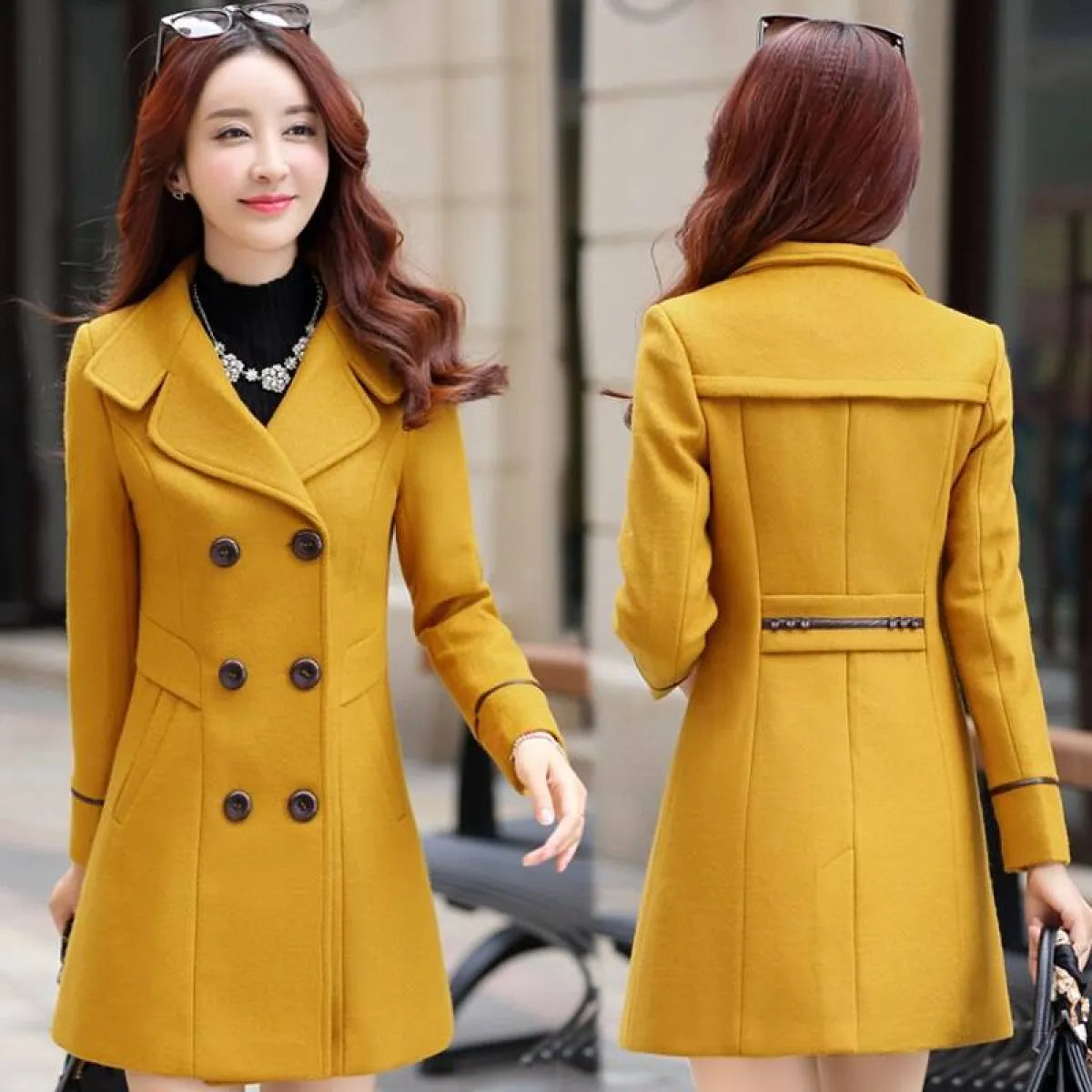 Korean Slim Wool Coats