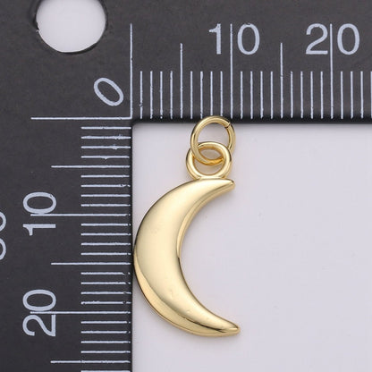 Small Crescent  Charm - Gold Moon Charm Celestial Jewelry making for Necklace Bracelet Earring Charm in 14k gold plated D-350
