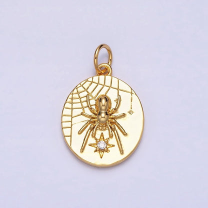 Small Spider Charm Insect Gold, Silver Halloween Gothic Charm AC-567 AC-568