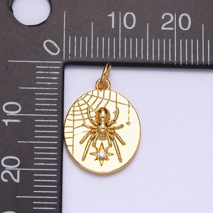 Small Spider Charm Insect Gold, Silver Halloween Gothic Charm AC-567 AC-568