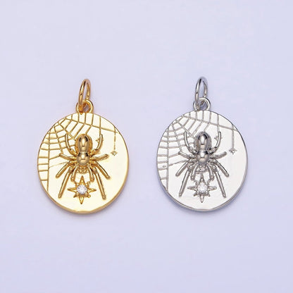 Small Spider Charm Insect Gold, Silver Halloween Gothic Charm AC-567 AC-568