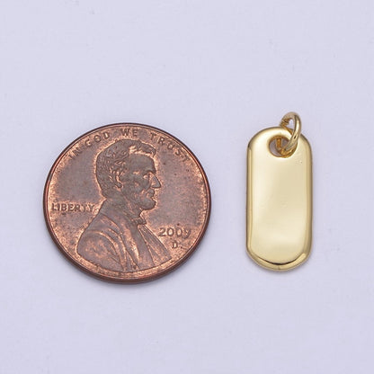 Small Tag Gold Charm add on charm for Necklace Bracelet Earring Supply C-306