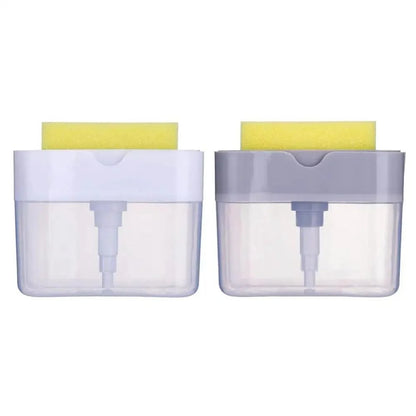 Smart Soap Dispenser For Kitchen Dishwashing Soap Pump Dispenser Kitchen Sponge Holder Handy Space Saving Soap Box 2 IN 1 Kitchen Soap Pump