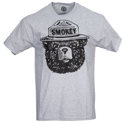 Smokey the Bear Adult Unisex Tonal Gray T-Shirt