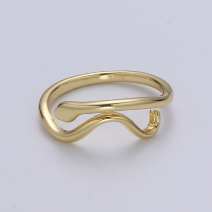 Snake ring Gold ring silver ring Dainty ring Delicate ring Stacking ring Minimal ring gift for her Open ring Adjustable U-060