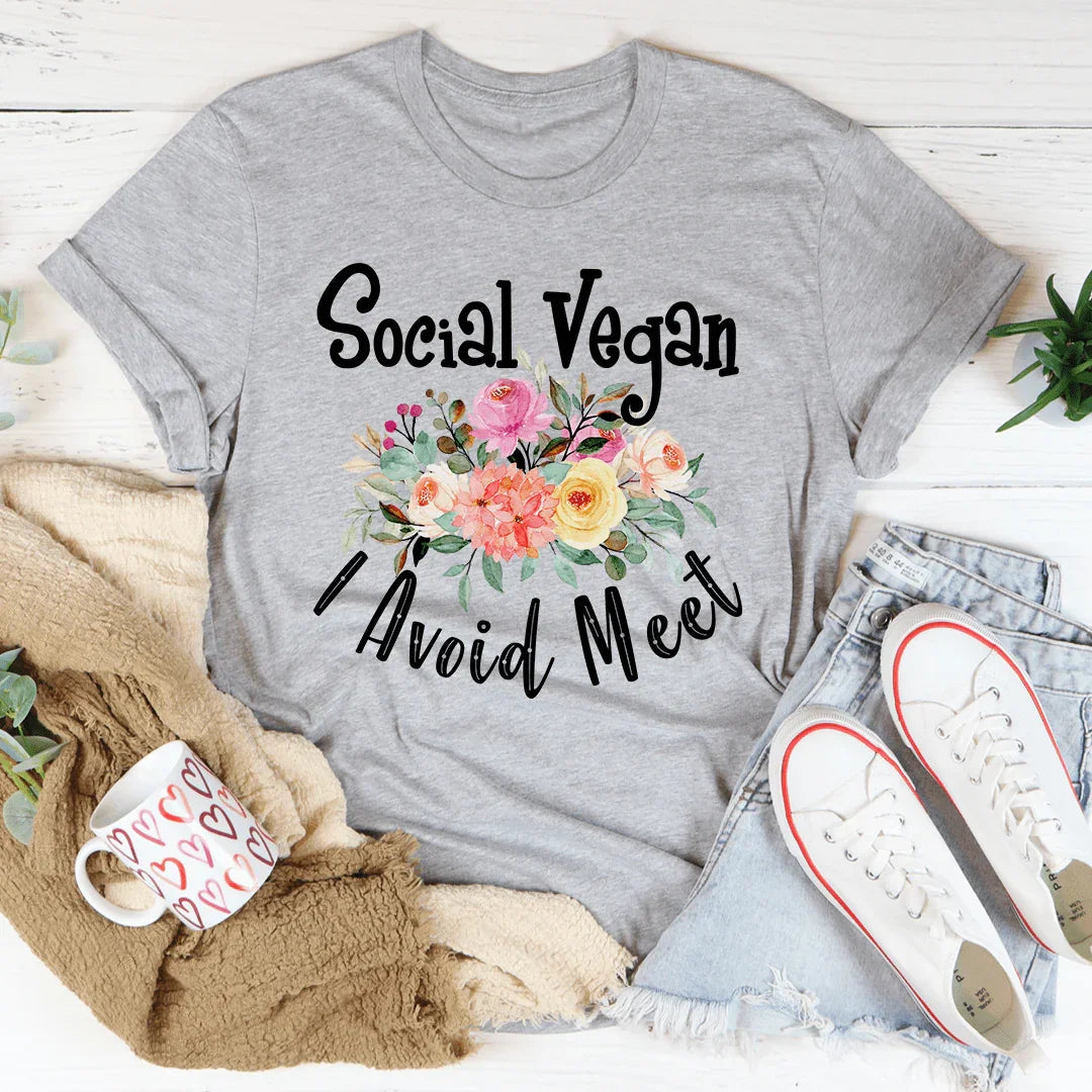 Social Vegan I Avoid Meet Tee