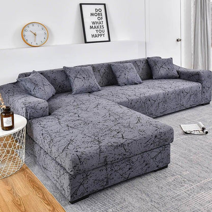 Sofa Cover Geometric Couch Cover Elastic Sofa Cover for Living Room Pets Corner L Shaped Chaise Longue Sofa Slipcover Shaped Sofa Slipcovers with Elastic Bottom, Jacquard Chaise Lounge Set for Living Room