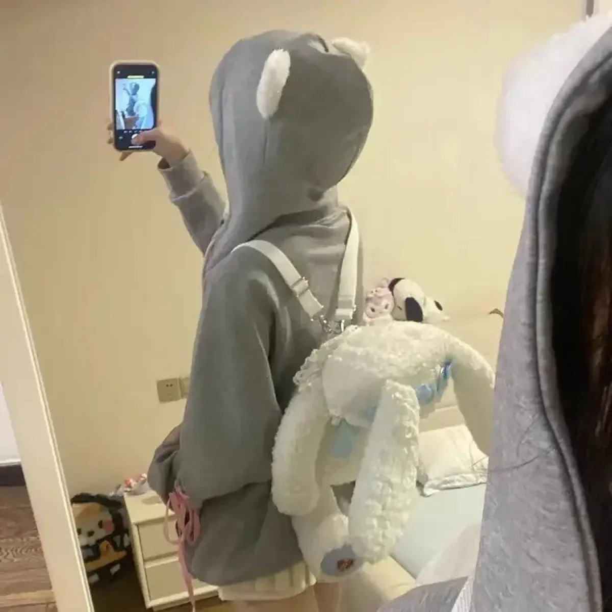 Soft Girl Cute Cat Embroidered Hoodie