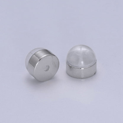 Soft Silicone Earring Backs for Studs Gold/Silver Rubber Earring Backs Replacements Hypoallergenic Safety Plastic Earring Back for Earring K-217