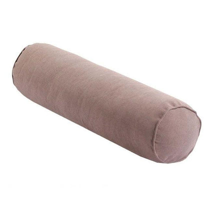 Solid Long Round Maternity Pillow Cotton linen Neck Headrest Body pillow Bed Chair Car Seat Backrest Sleeping Pillow Round Cervical Roll Cylinder Bolster Pillow with Removable Washable Cover, Ergonomically Designed  for Head Neck Spine
