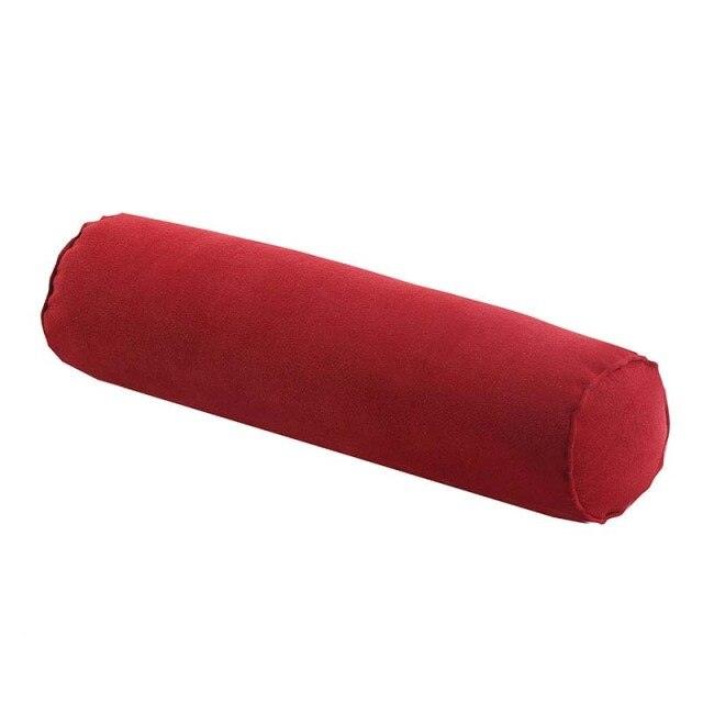Solid Long Round Maternity Pillow Cotton linen Neck Headrest Body pillow Bed Chair Car Seat Backrest Sleeping Pillow Round Cervical Roll Cylinder Bolster Pillow with Removable Washable Cover, Ergonomically Designed  for Head Neck Spine