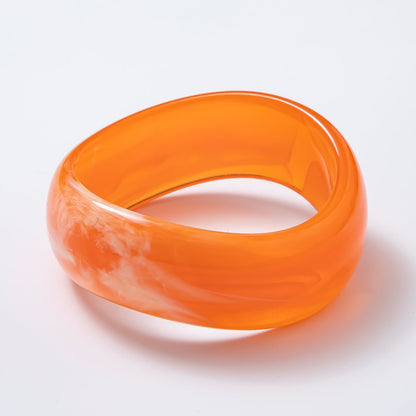 Solid Resin Acrylic Geometric Wide Bangle Bracelet | WA-3384 ~ WA-3393