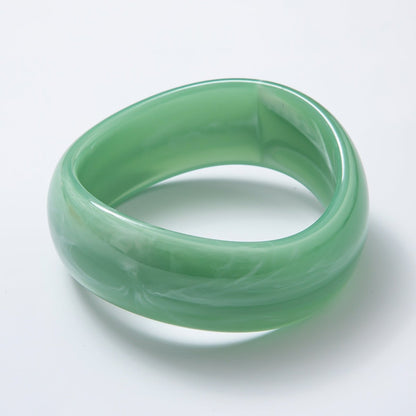 Solid Resin Acrylic Geometric Wide Bangle Bracelet | WA-3384 ~ WA-3393