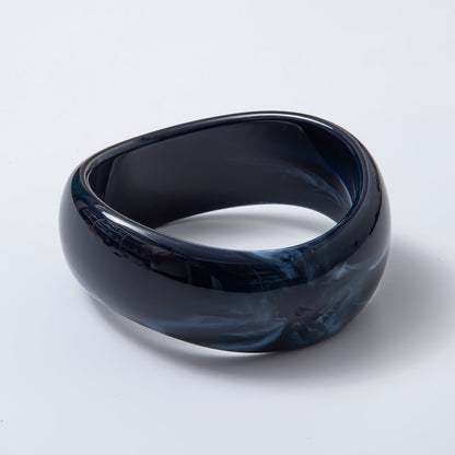 Solid Resin Acrylic Geometric Wide Bangle Bracelet | WA-3384 ~ WA-3393