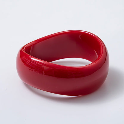 Solid Resin Acrylic Geometric Wide Bangle Bracelet | WA-3384 ~ WA-3393